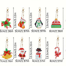 Charger l'image dans la galerie, Porte-Clés Diamond Painting 5D Ensemble 1 Noël 8 Pièces