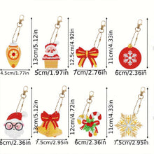 Charger l'image dans la galerie, Porte-Clés Diamond Painting 5D Ensemble 2 Noël 8 Pièces
