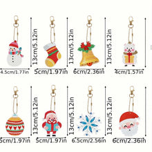 Charger l'image dans la galerie, Porte-Clés Diamond Painting 5D Ensemble 3 Noël 8 Pièces