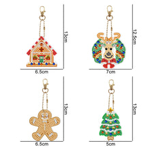 Charger l'image dans la galerie, Porte-Clés Diamond Painting 5D Noël 4 Pièces