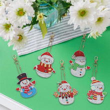 Charger l'image dans la galerie, Porte-Clés Diamond Painting 5D avec Bonhommes de Neige 5 Pièces