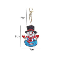 Charger l'image dans la galerie, Porte-Clés Diamond Painting 5D avec Bonhommes de Neige 5 Pièces