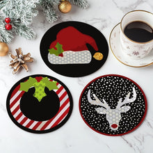 Charger l'image dans la galerie, Peinture par numéros Dessous de Verre 15cm (4 pièces) - Cadeau de Noël Créatif