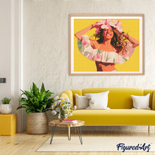 Charger l'image dans la galerie, Broderie Diamant - Fille joyeuse 40x50cm toile tendue sur châssis