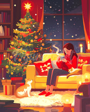 Charger l'image dans la galerie, Diamond Painting - Broderie Diamant - Soirée de Noël tranquille 40x50cm toile tendue sur châssis