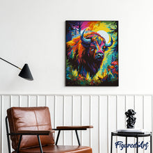 Charger l'image dans la galerie, Bison Coloré Abstrait