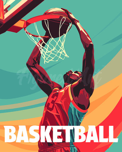 Peinture par numéros Figured'Art Affiche sportive Basket