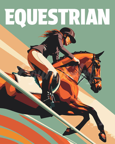 Peinture par numéros Figured'Art Affiche sportive Equitation