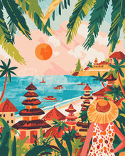 Charger l'image dans la galerie, Peinture par numéros Figured'Art Bali au coucher du soleil