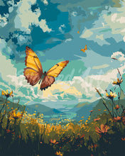 Charger l'image dans la galerie, Peinture par numéros Figured'Art Papillon cuivré sous un Ciel bleu
