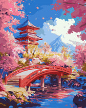 Charger l'image dans la galerie, Peinture par numéros Figured'Art Pont Rouge et Cerisiers en Fleurs