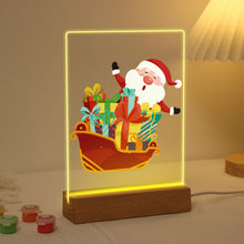 Charger l'image dans la galerie, Peinture par numéros - Support en bois avec Lumière LED 15x20cm - Père Noël 01