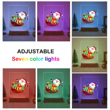 Charger l'image dans la galerie, Peinture par numéros - Support en bois avec Lumière LED 15x20cm - Père Noël 01