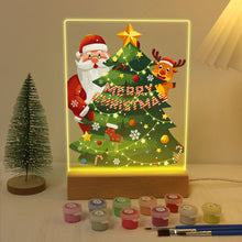 Charger l'image dans la galerie, Peinture par numéros - Support en bois avec Lumière LED 15x20cm - Père Noël 03