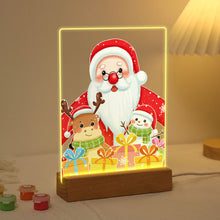 Charger l'image dans la galerie, Peinture par numéros - Support en bois avec Lumière LED 15x20cm - Père Noël 04