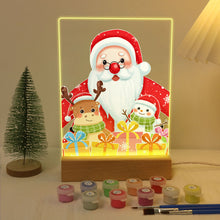 Charger l'image dans la galerie, Peinture par numéros - Support en bois avec Lumière LED 15x20cm - Père Noël 04
