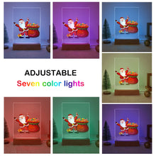 Charger l'image dans la galerie, Peinture par numéros - Support en bois avec Lumière LED 15x20cm - Père Noël 08