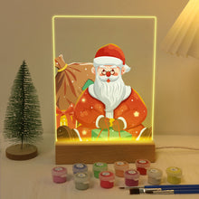 Charger l'image dans la galerie, Peinture par numéros - Support en bois avec Lumière LED 15x20cm - Père Noël 09