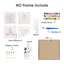 Charger l'image dans la galerie, Mini Peinture par numéros 15x15cm (4 pièces) - Icônes Classiques de Noël 2