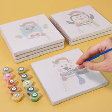 Charger l'image dans la galerie, Mini Peinture par numéros 15x15cm (9 pièces) - Personnages Mignons de Noël