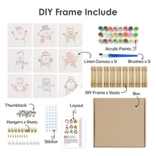 Charger l'image dans la galerie, Mini Peinture par numéros 15x15cm (9 pièces) - Personnages Mignons de Noël