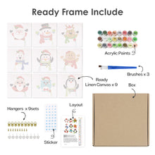 Charger l'image dans la galerie, Mini Peinture par numéros 15x15cm (9 pièces) - Personnages Mignons de Noël