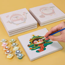 Charger l'image dans la galerie, Mini Peinture par numéros 15x15cm (6 pièces) - Pingouin d'Hiver de Noël