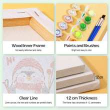 Charger l'image dans la galerie, Mini Peinture par numéros 15x15cm (6 pièces) - Pingouin d'Hiver de Noël