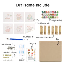 Charger l'image dans la galerie, Mini Peinture par numéros 15x15cm (6 pièces) - Pingouin d'Hiver de Noël