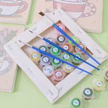 Charger l'image dans la galerie, Mini Peinture par numéros 15x15cm (6 pièces) - Chats de Noël dans des Tasses