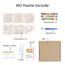 Charger l'image dans la galerie, Mini Peinture par numéros 15x15cm (6 pièces) - Chats de Noël dans des Tasses