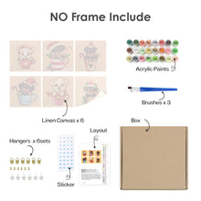 Charger l'image dans la galerie, Mini Peinture par numéros 15x15cm (6 pièces) - Chiens de Noël dans des Tasses