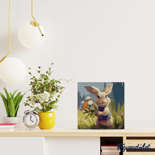 Charger l'image dans la galerie, Mini Peinture par Numéros 20x20cm avec cadre Lapin et fleurs sauvages