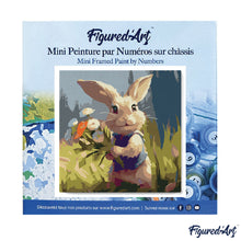 Charger l'image dans la galerie, Mini Peinture par Numéros 20x20cm avec cadre Lapin et fleurs sauvages