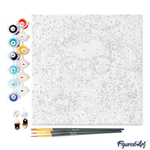 Charger l'image dans la galerie, Mini Peinture par Numéros 20x20cm avec cadre Koala fantaisie et fleurs