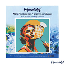 Charger l'image dans la galerie, Mini Peinture par Numéros 20x20cm avec cadre Affiche sportive Badminton