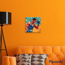 Charger l'image dans la galerie, Mini Peinture par Numéros 20x20cm avec cadre Affiche sportive Boxe