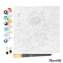 Charger l'image dans la galerie, Mini Peinture par Numéros 20x20cm avec cadre Chat Père Noël