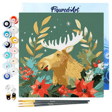 Charger l'image dans la galerie, Mini Peinture par Numéros 20x20cm avec cadre Orignal de Noël