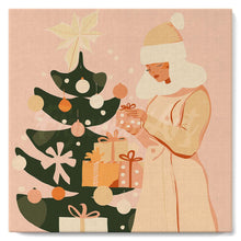 Charger l'image dans la galerie, Mini Peinture par Numéros 20x20cm avec cadre Femme avec arbre de Noël