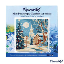 Charger l'image dans la galerie, Mini Peinture par Numéros 20x20cm avec cadre Rue de Noël Enneigée
