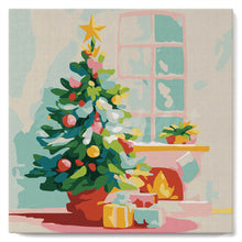 Charger l'image dans la galerie, Mini Peinture par Numéros 20x20cm avec cadre Sapin et Cheminée