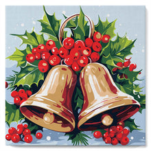 Charger l'image dans la galerie, Mini Peinture par Numéros 20x20cm avec cadre Cloches de Noël