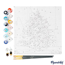 Charger l'image dans la galerie, Mini Peinture par Numéros 20x20cm avec cadre Sapin de Noël Enneigé