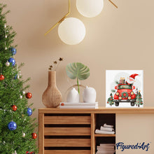 Charger l'image dans la galerie, Mini Peinture par Numéros 20x20cm avec cadre Camion du Père Noël