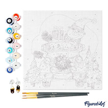 Charger l'image dans la galerie, Mini Peinture par Numéros 20x20cm avec cadre Camion du Père Noël