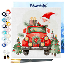 Charger l'image dans la galerie, Mini Peinture par Numéros 20x20cm avec cadre Camion du Père Noël