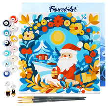 Charger l'image dans la galerie, Mini Peinture par Numéros 20x20cm avec cadre Couronne et Père Noël