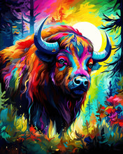 Charger l'image dans la galerie, Diamond Painting - Broderie Diamant - Bison Coloré Abstrait 40x50cm toile tendue sur châssis