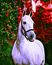 Charger l'image dans la galerie, Broderie Diamant - Diamond Painting Cheval et fond coloré 40x50cm toile tendue sur châssis
